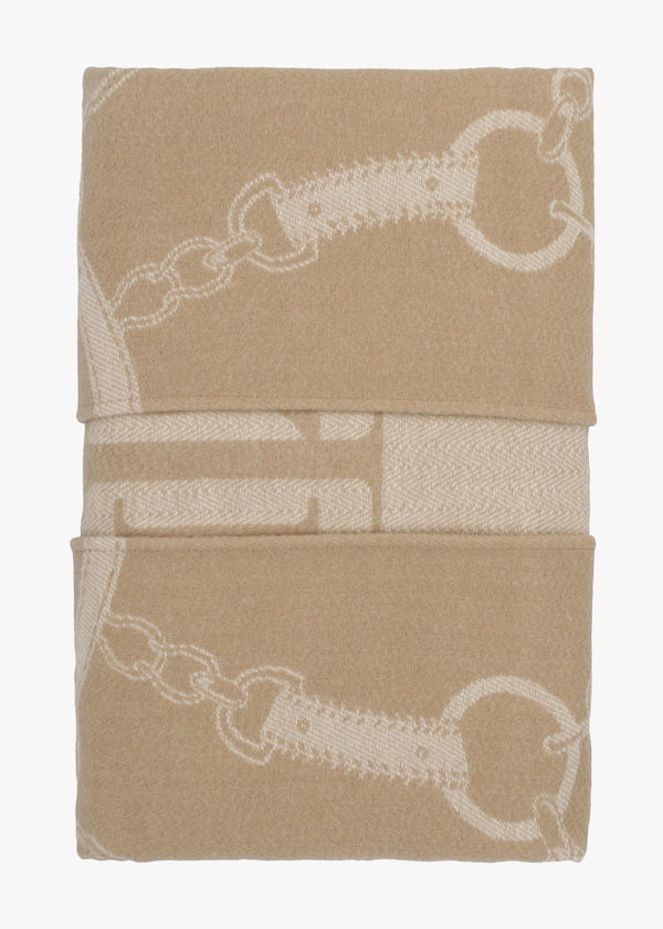 Equestrian Jacquard Camel Wool Mix Cape