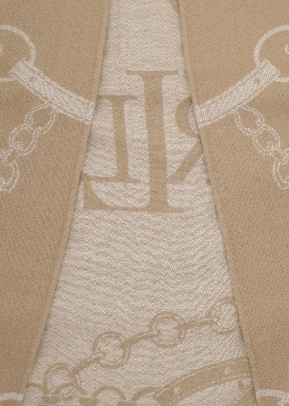 Equestrian Jacquard Camel Wool Mix Cape