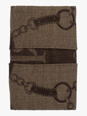Equestrian Jacquard Brown Wool Mix Cape