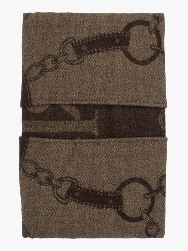 Equestrian Jacquard Brown Wool Mix Cape