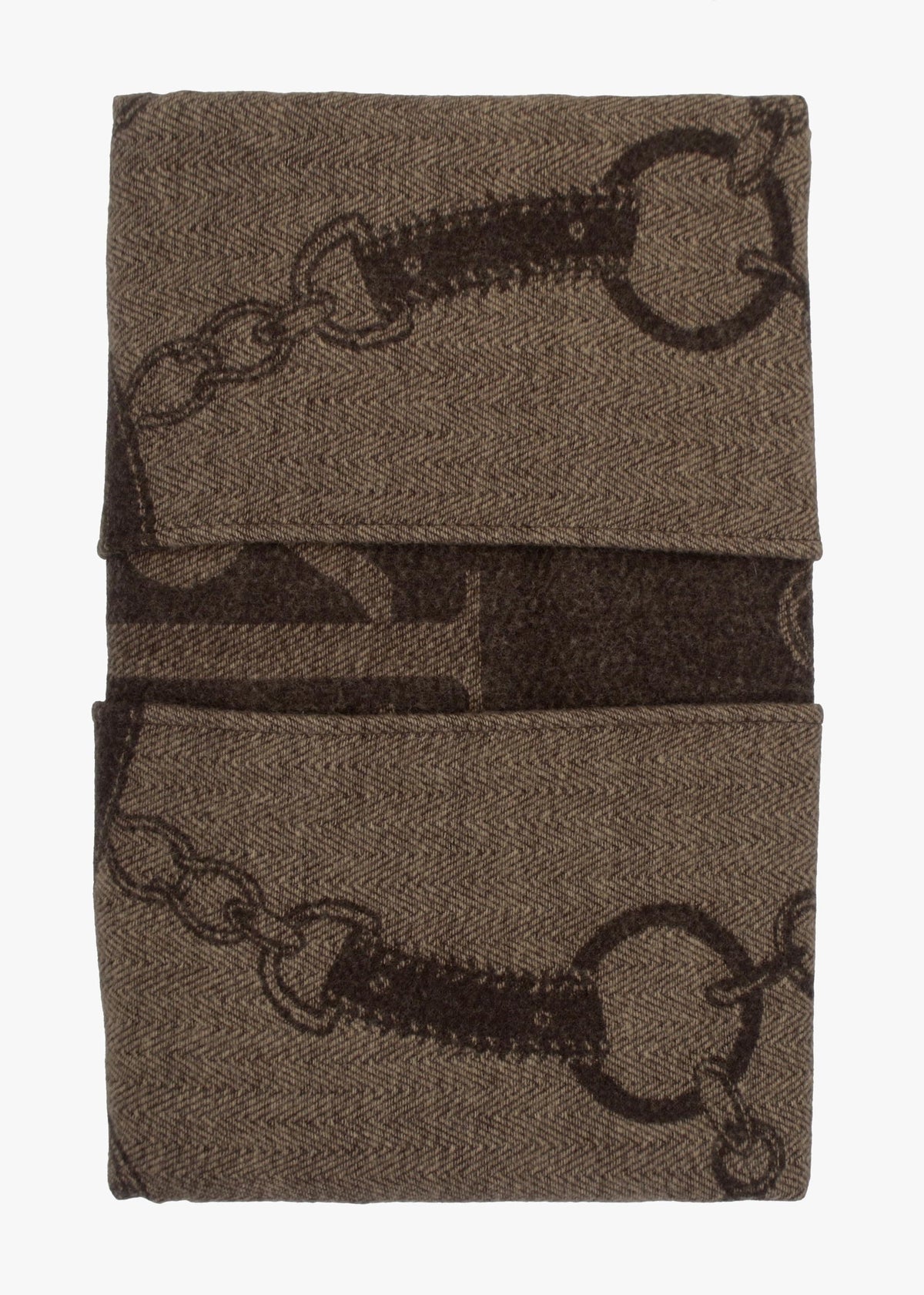 Equestrian Jacquard Brown Wool Mix Cape