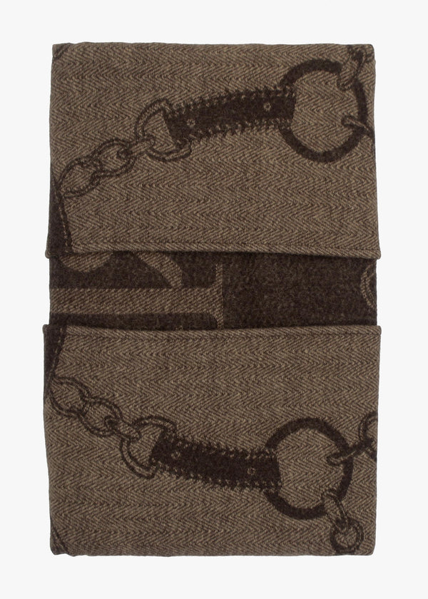 Equestrian Jacquard Brown Wool Mix Cape