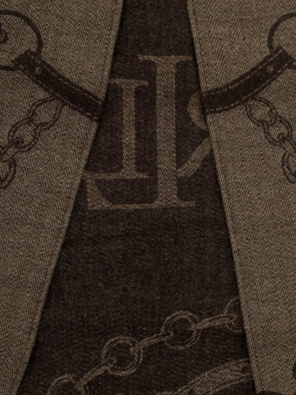Equestrian Jacquard Brown Wool Mix Cape