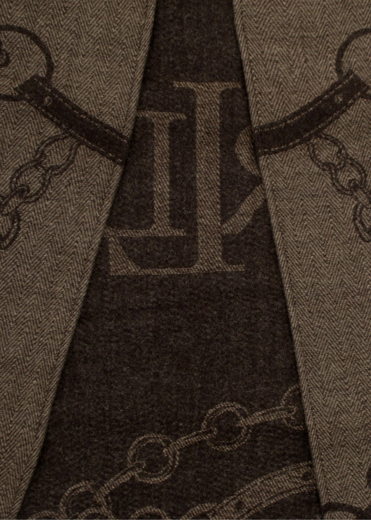 Equestrian Jacquard Brown Wool Mix Cape