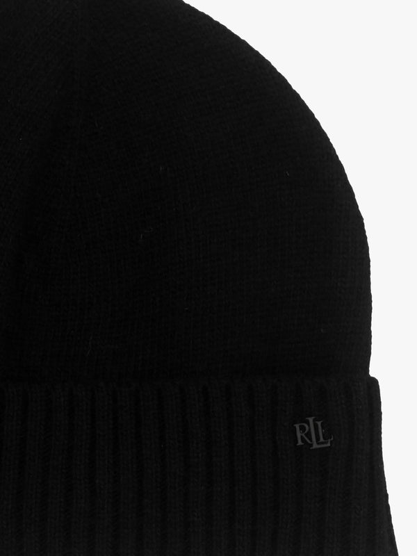 Belting-Motif Black & Camel Scarf & Beanie Gift Set
