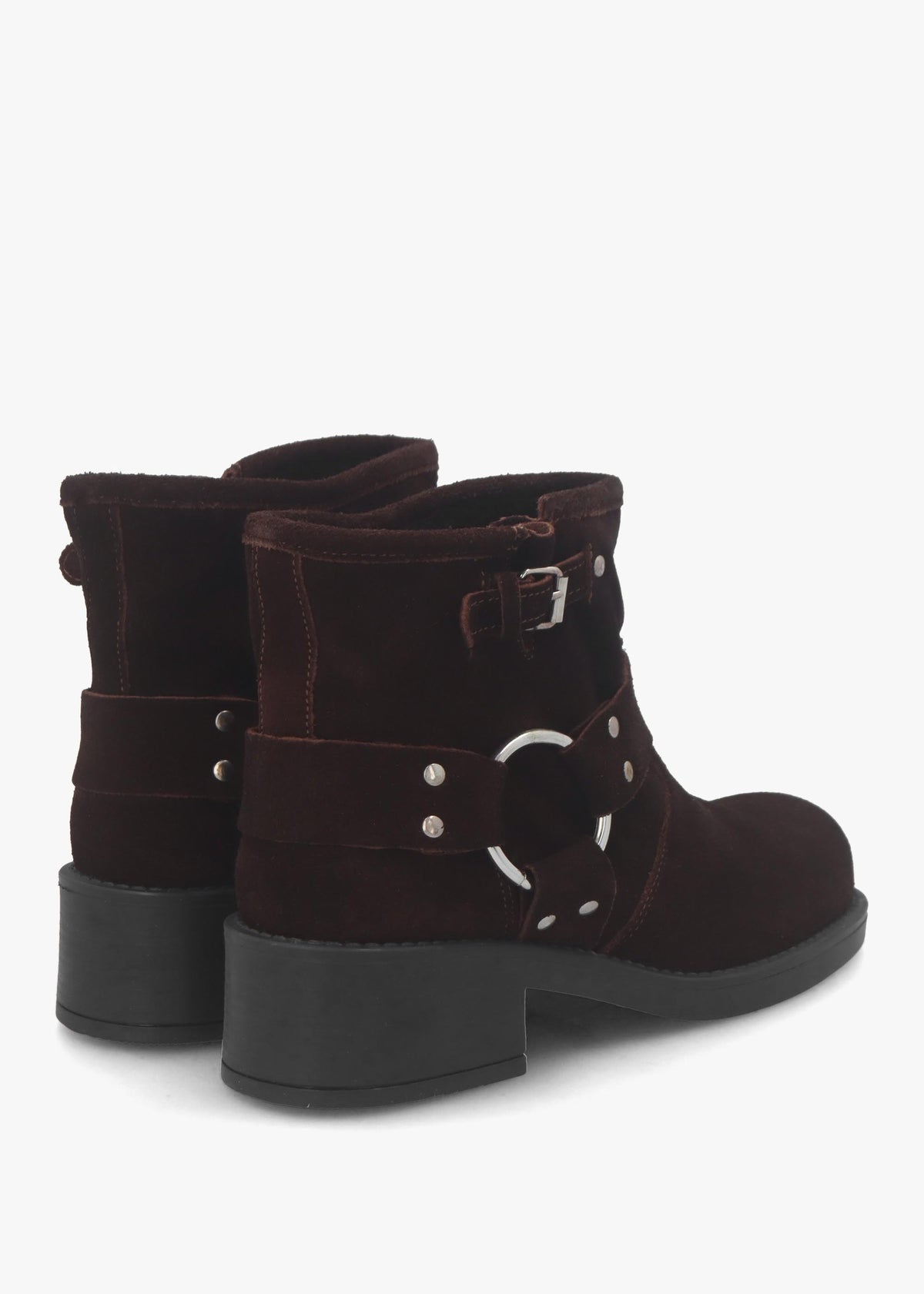 Basilea Brown Suede Chunky Stirrup Ankle Boots