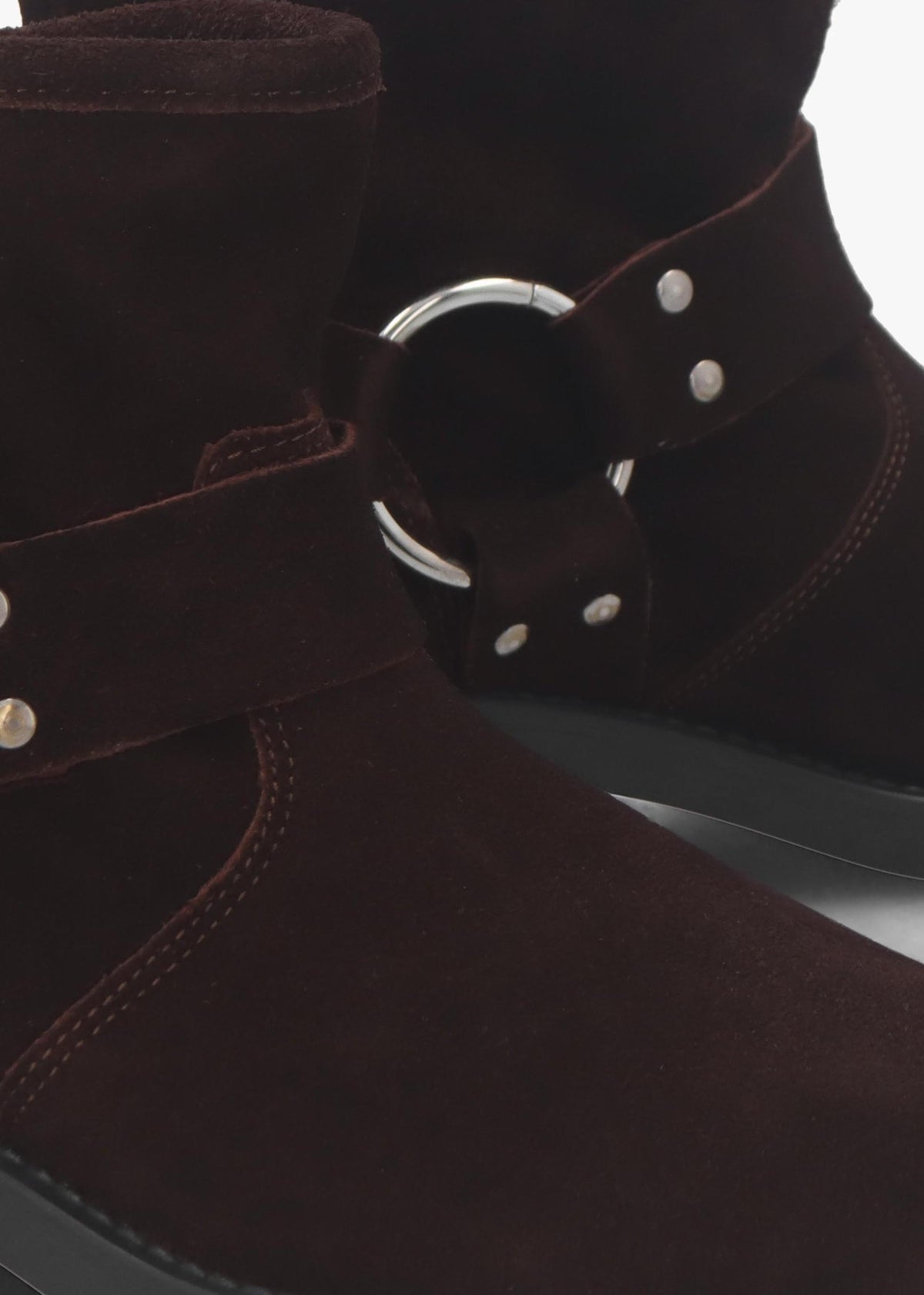 Basilea Brown Suede Chunky Stirrup Ankle Boots
