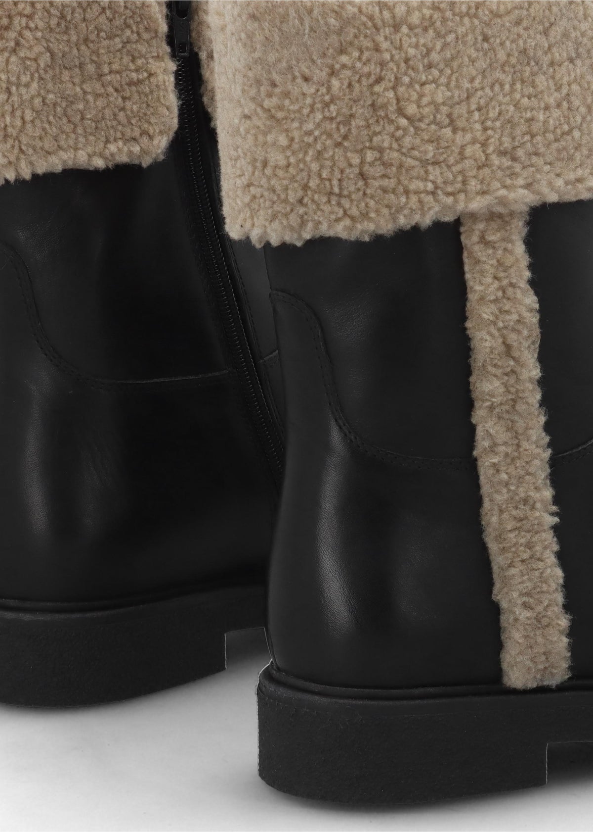 Stella Black Leather Cuffed Ankle Boots