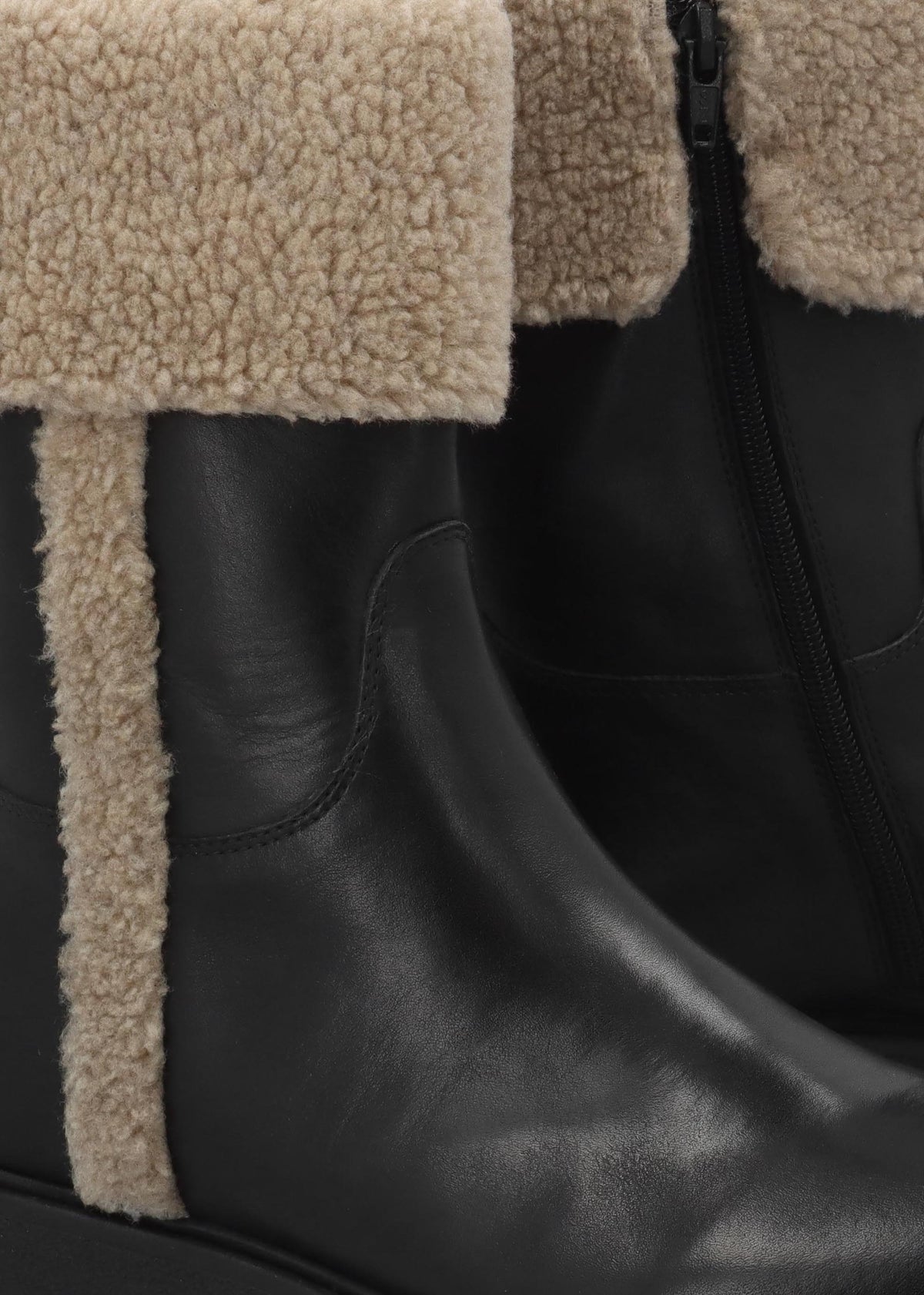 Stella Black Leather Cuffed Ankle Boots