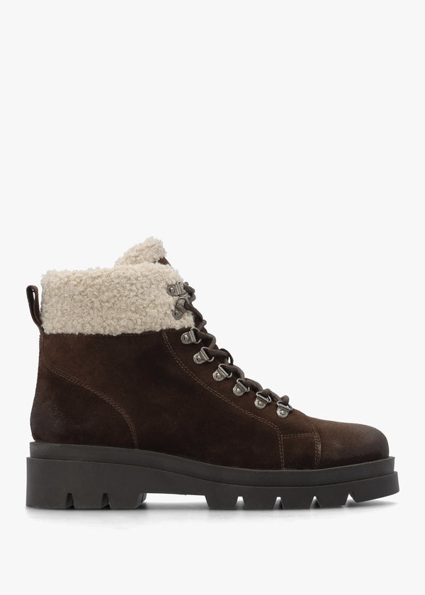 Pearla Brown Suede Hiker Boots