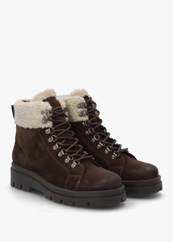 Pearla Brown Suede Hiker Boots