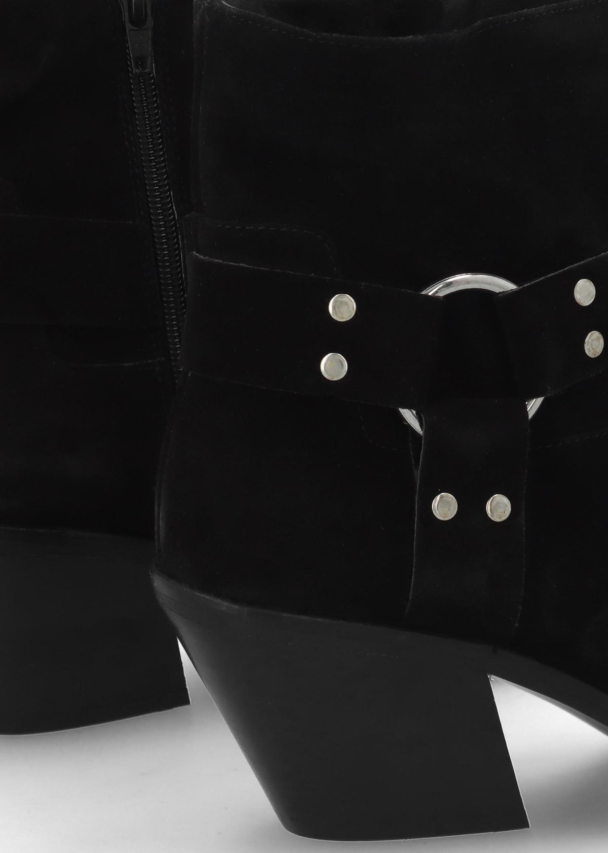 Manay Boy Black Suede Western Ankle Boots
