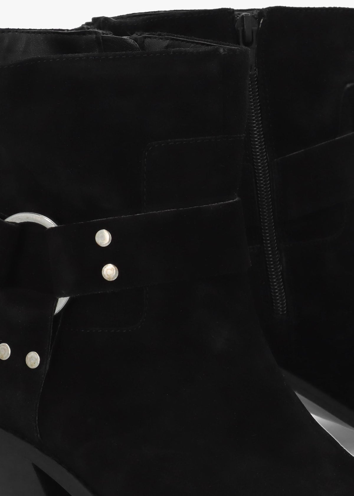 Manay Boy Black Suede Western Ankle Boots