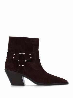 Manay Boy Brown Suede Western Ankle Boots