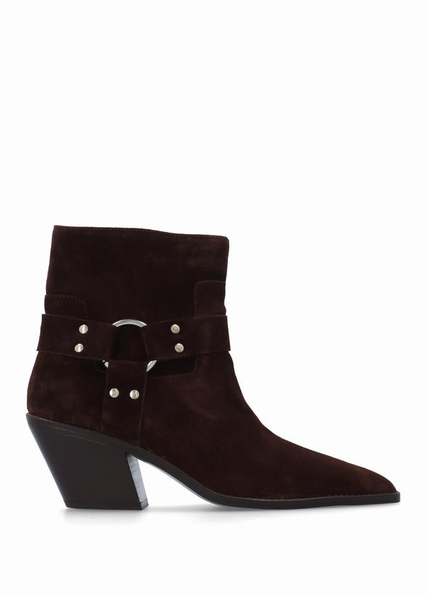 Manay Boy Brown Suede Western Ankle Boots