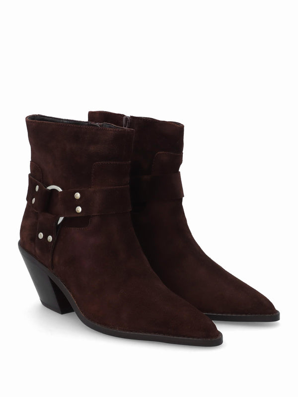 Manay Boy Brown Suede Western Ankle Boots