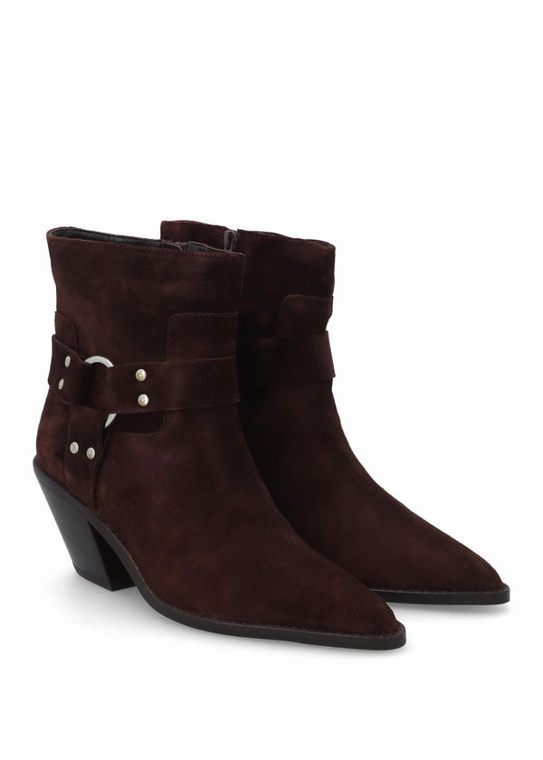 Manay Boy Brown Suede Western Ankle Boots