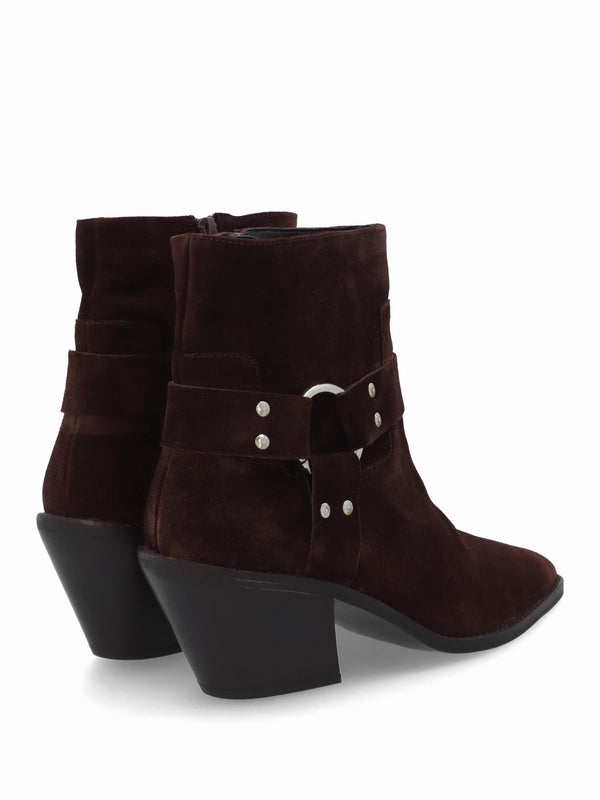 Manay Boy Brown Suede Western Ankle Boots