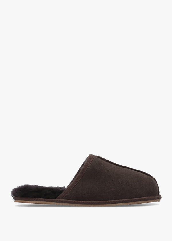 Men’s Shutoff Brown Shearling Slippers