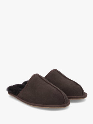 Men’s Shutoff Brown Shearling Slippers