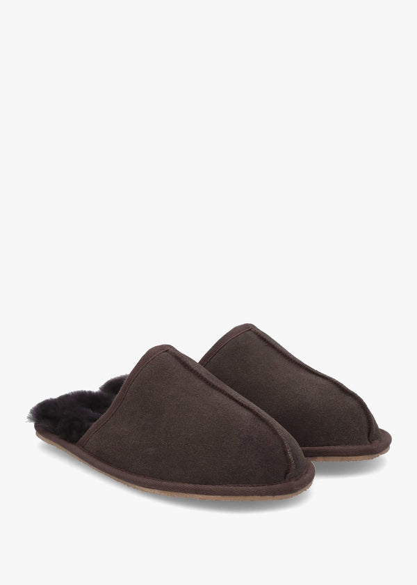 Men’s Shutoff Brown Shearling Slippers