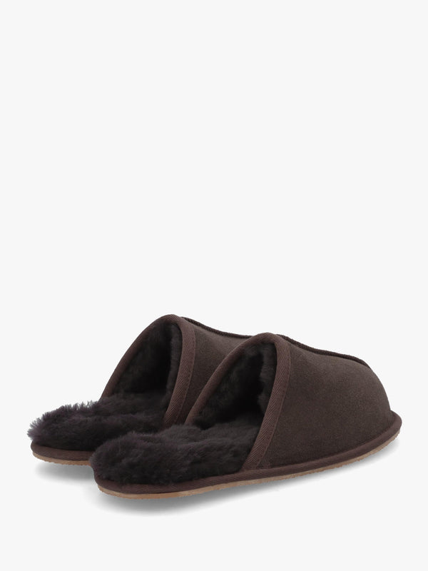 Men’s Shutoff Brown Shearling Slippers