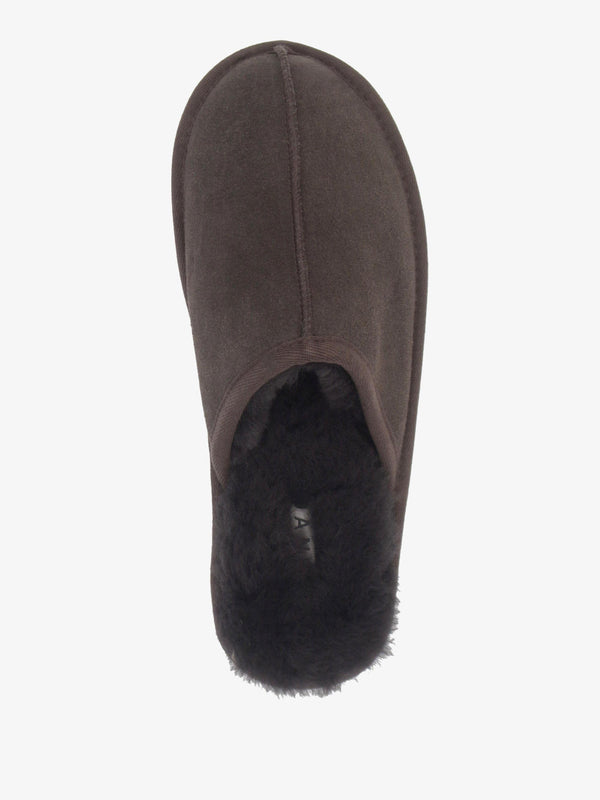 Men’s Shutoff Brown Shearling Slippers