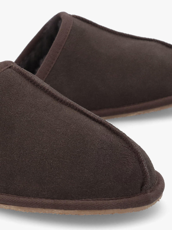 Men’s Shutoff Brown Shearling Slippers