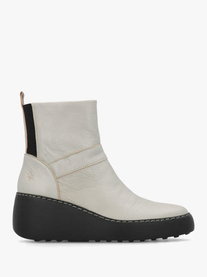 Doxe Silver Leather Wedge Ankle Boots