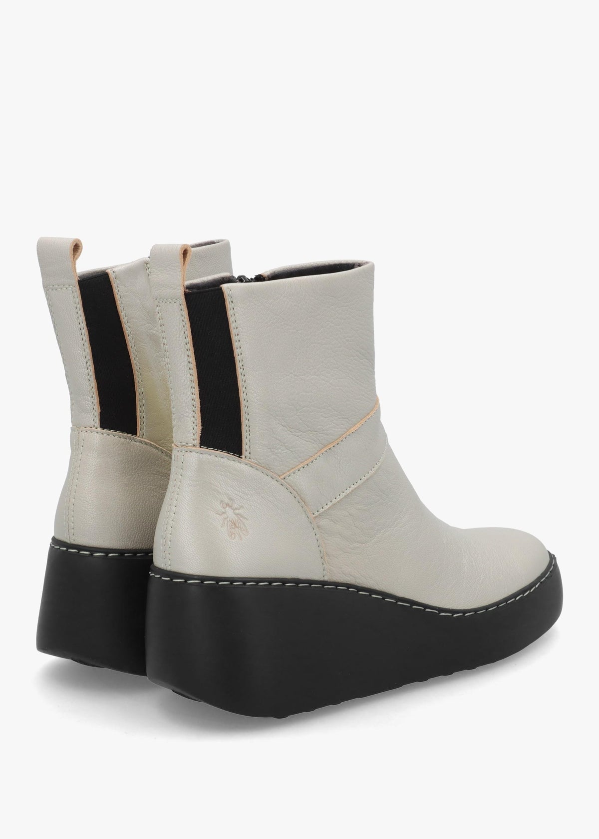 Doxe Silver Leather Wedge Ankle Boots