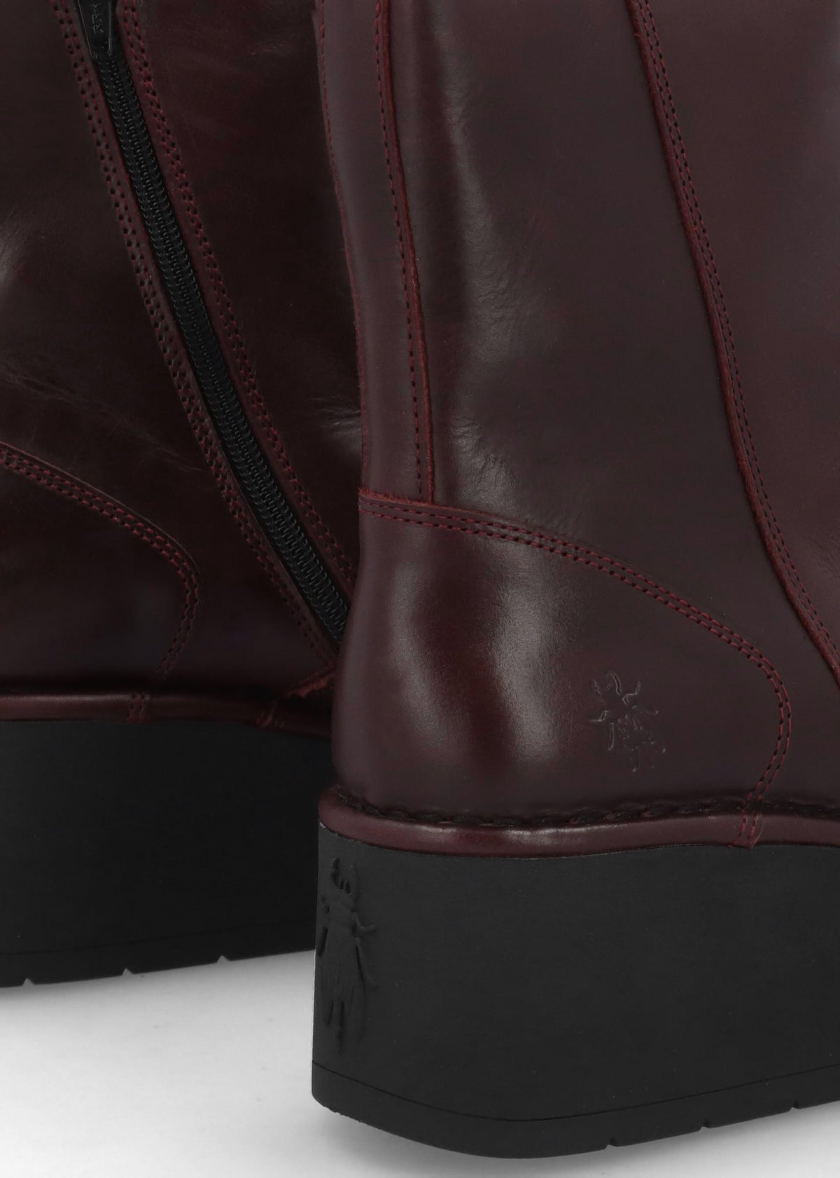 Heij Wine Flatform Wedge Ankle Boots