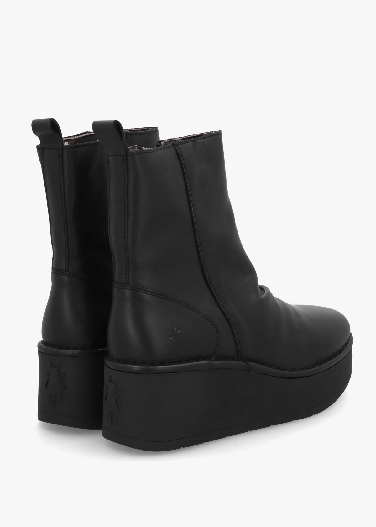 Heij Black Flatform Wedge Ankle Boots