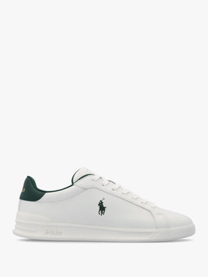 Men’s Heritage Court II White & Forest Leather Trainers