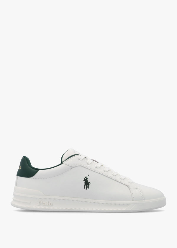 Men’s Heritage Court II White & Forest Leather Trainers