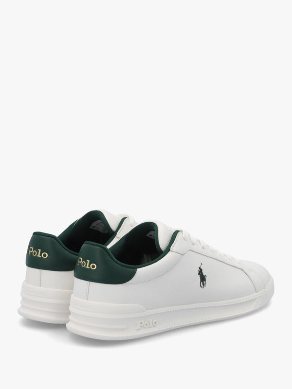 Men’s Heritage Court II White & Forest Leather Trainers