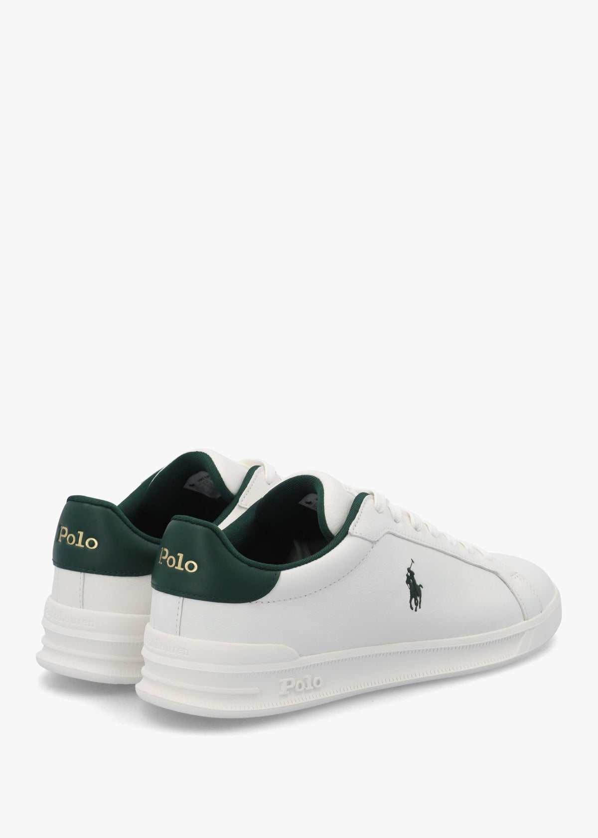 Men’s Heritage Court II White & Forest Leather Trainers