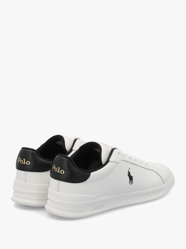 Men’s Heritage Court II White & Black Leather Trainers