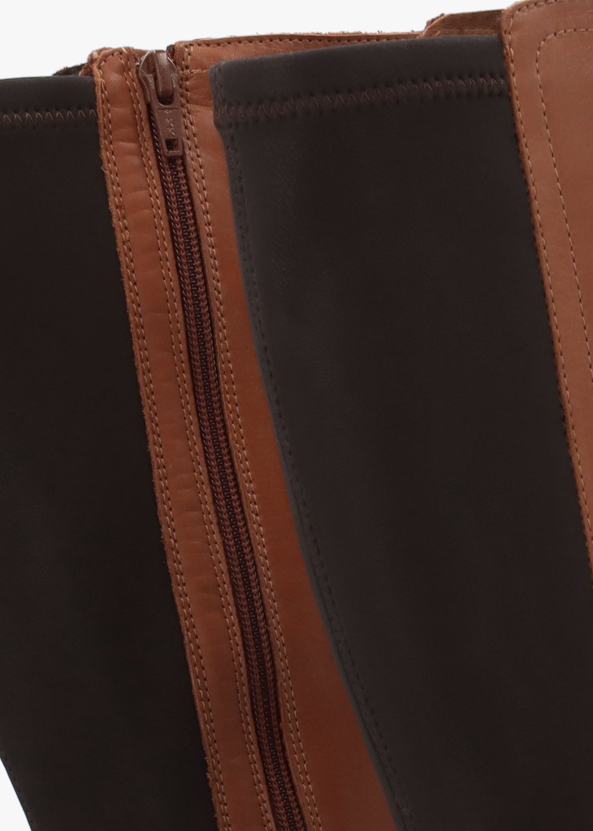 Rayna Tan Leather Low Wedge Knee Boots