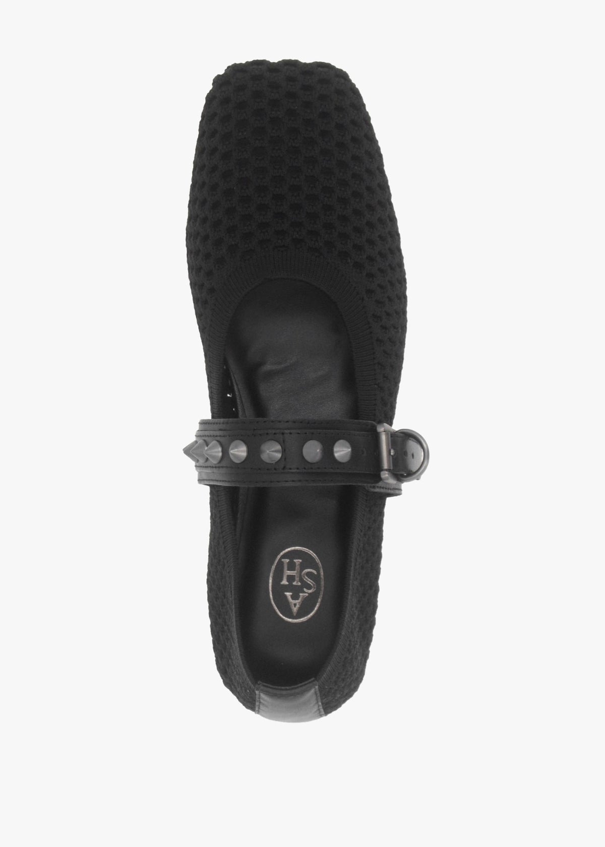 Bijoux Black Woven Studded Ballet Pumps