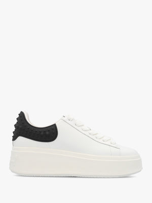 Moby Rubber White Black Leather Chunky Trainers