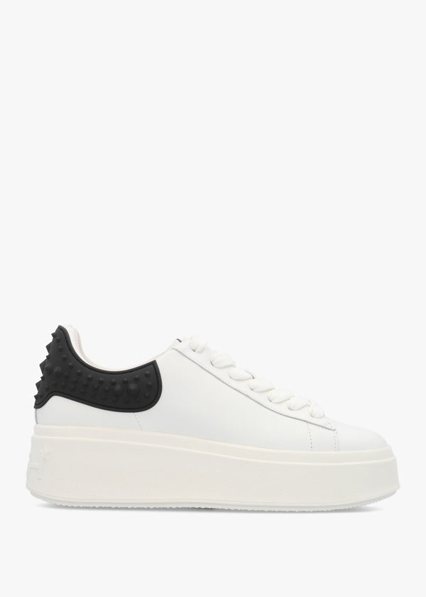 Moby Rubber White Black Leather Chunky Trainers