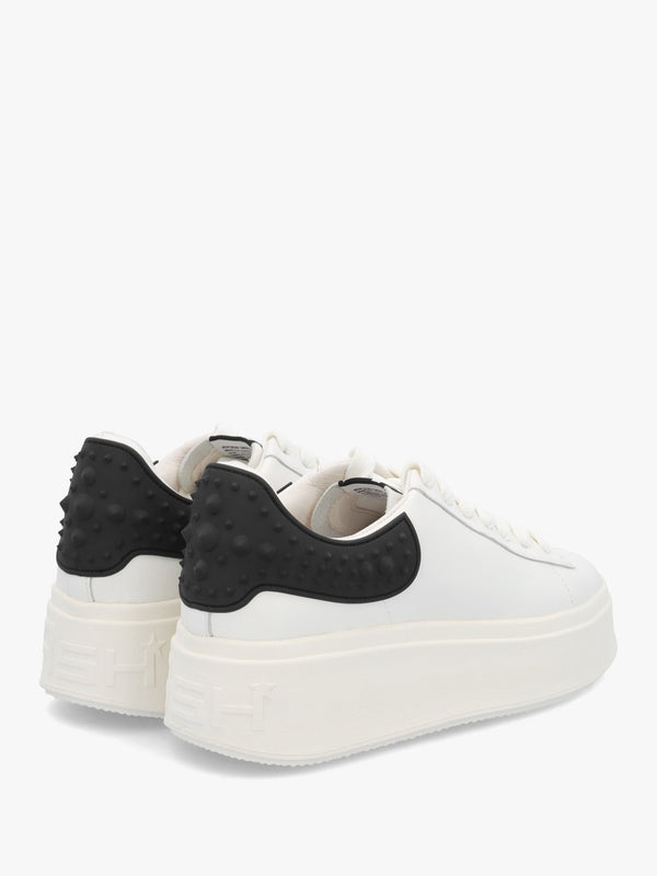 Moby Rubber White Black Leather Chunky Trainers