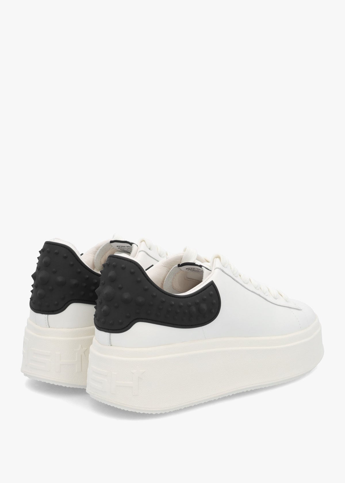 Moby Rubber White Black Leather Chunky Trainers