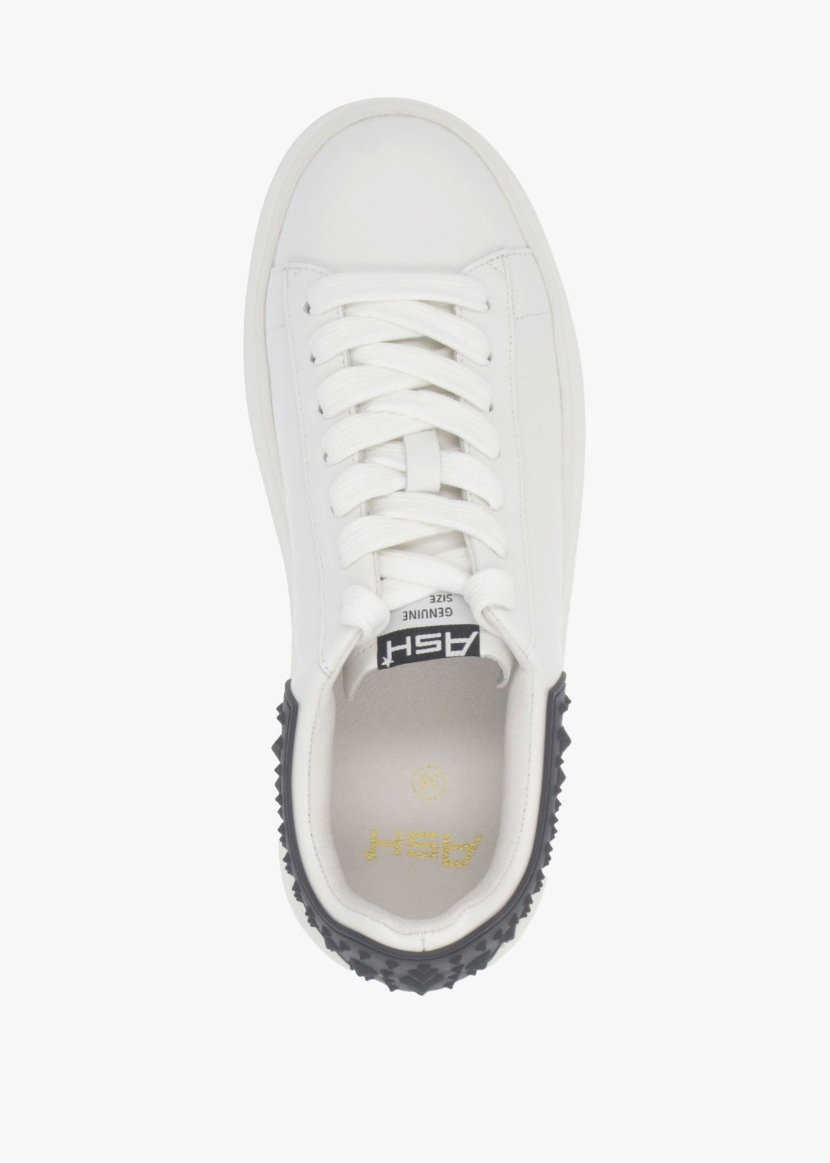 Moby Rubber White Black Leather Chunky Trainers
