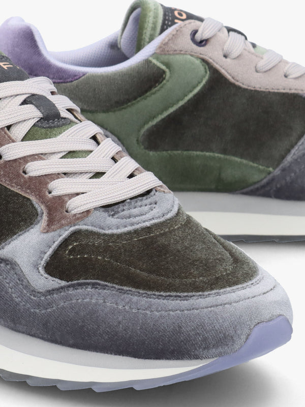 Women's City Emerald Multicoloured Velvet Trainers