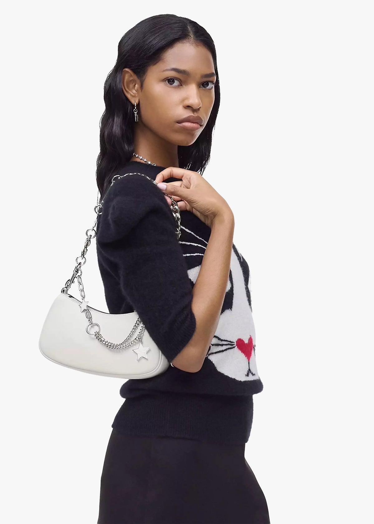 The Star Charm Cotton Leather Shoulder Bag