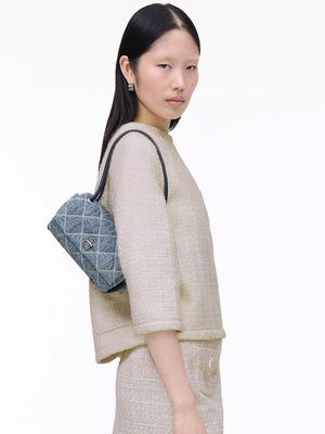 The Quilted Denim Mini Dual Shoulder Bag