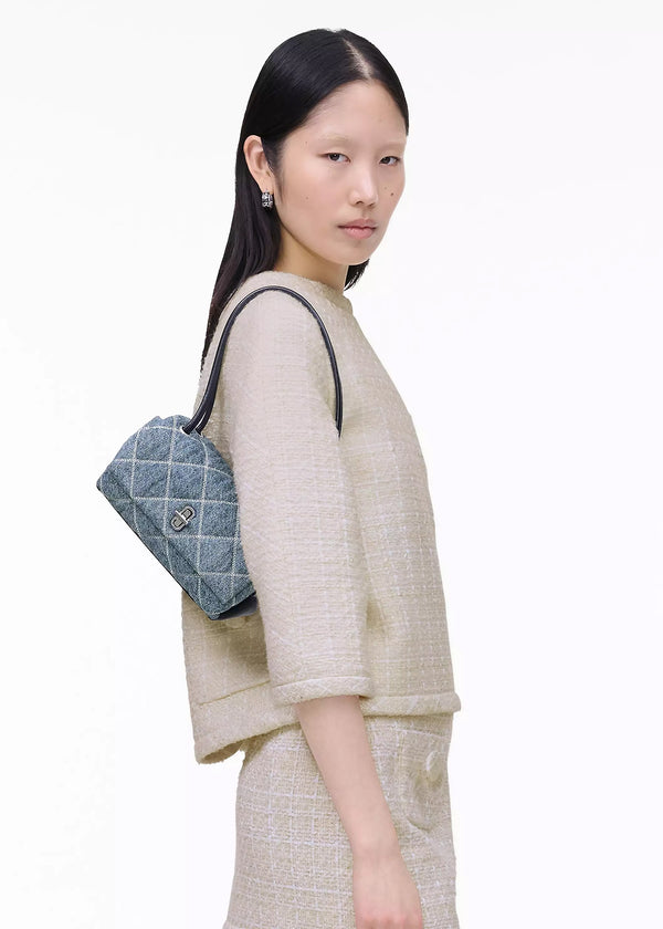 The Quilted Denim Mini Dual Shoulder Bag