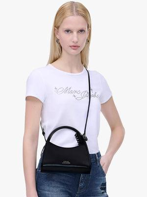 The Glam Claw Clip Black Leather Cross-Body Bag