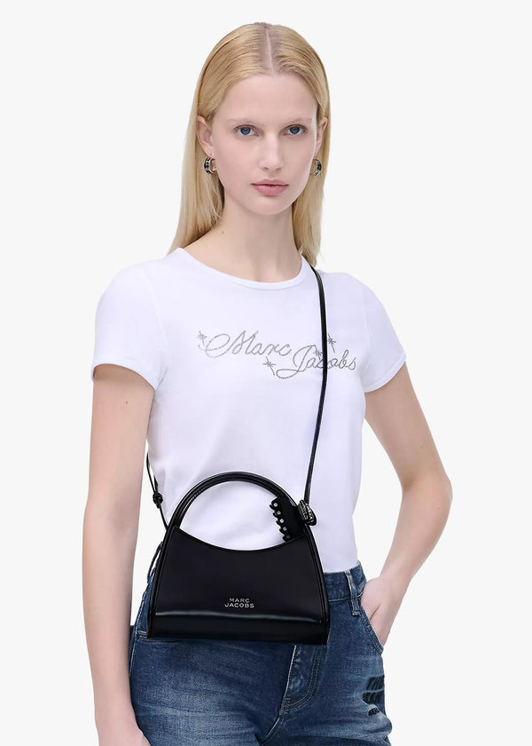 The Glam Claw Clip Black Leather Cross-Body Bag